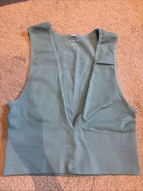 Urban Outfitters Deep V Mint Green Tank